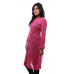 Ada Hand Embroidered Extra Large Magenta Faux georgette Lucknow Chikankari Long Kurti